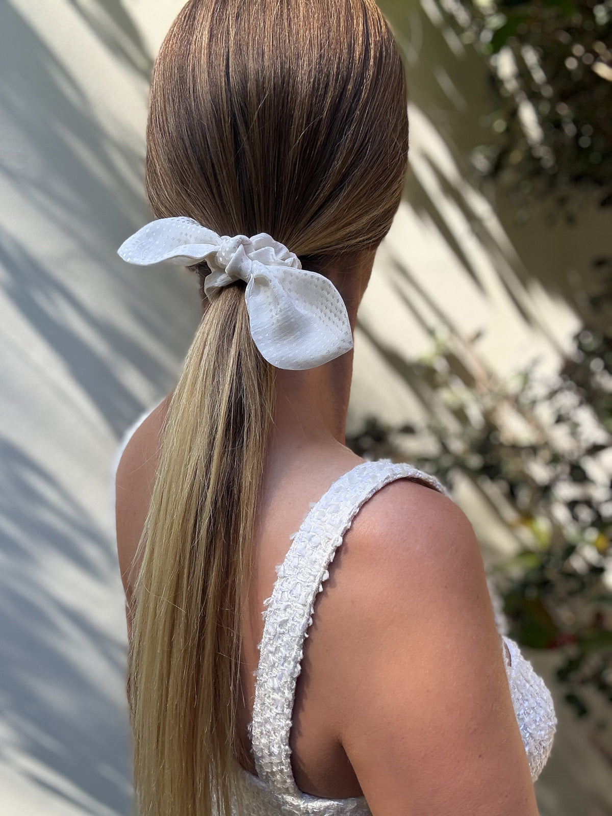 Pearl Reverie — Mini Silk Bow Scrunchie