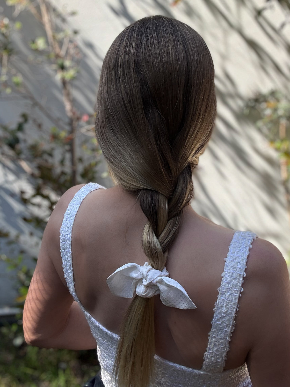 Pearl Reverie — Mini Silk Bow Scrunchie