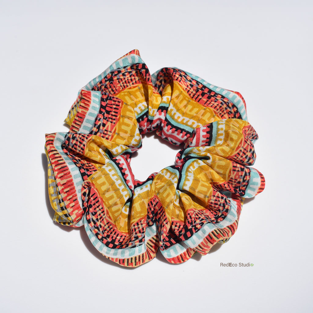 Oversized 100% Silk Scrunchie - Festival Vibes