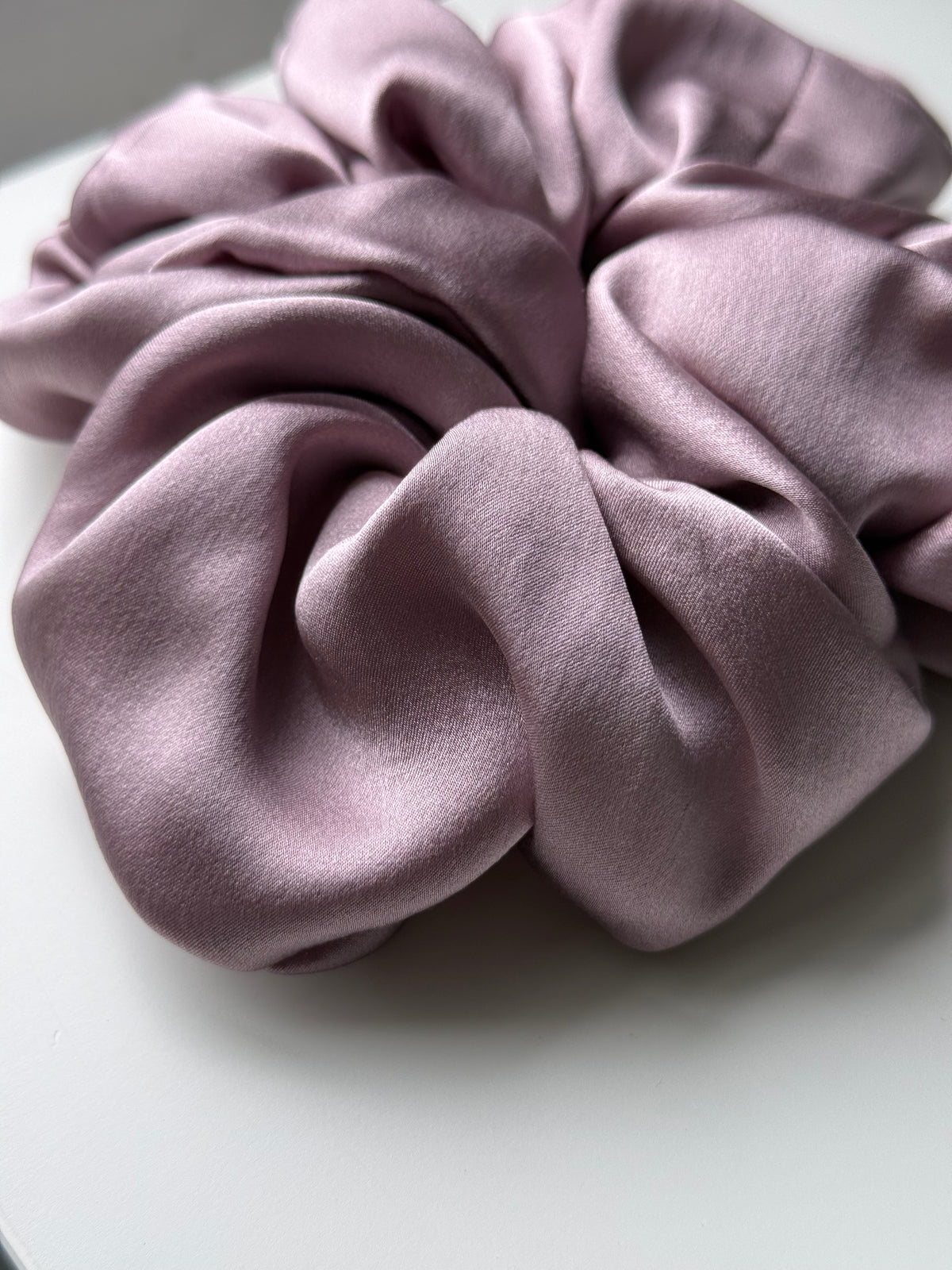 Oversized scrunchie in dusty mauve  — 100% silk satin, handmade in Australia | RedEco Studio
