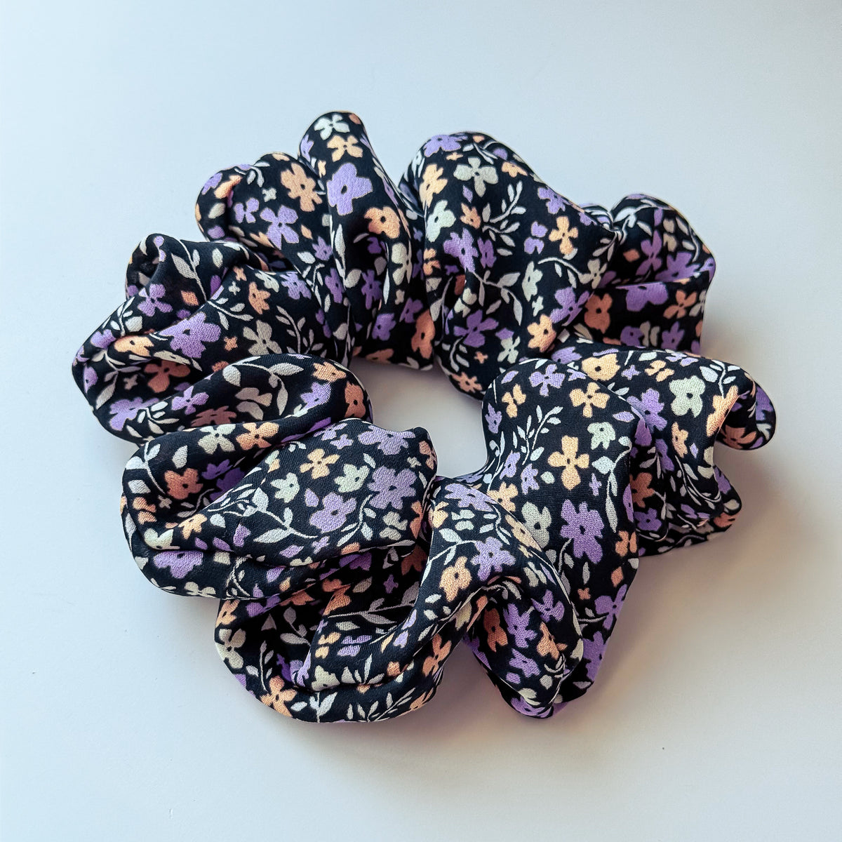 Violet Meadow — Oversized Pure Silk Scrunchie
