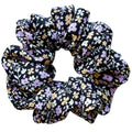 RedEco Studio | Large Silk Scrunchie with floral print on a black base