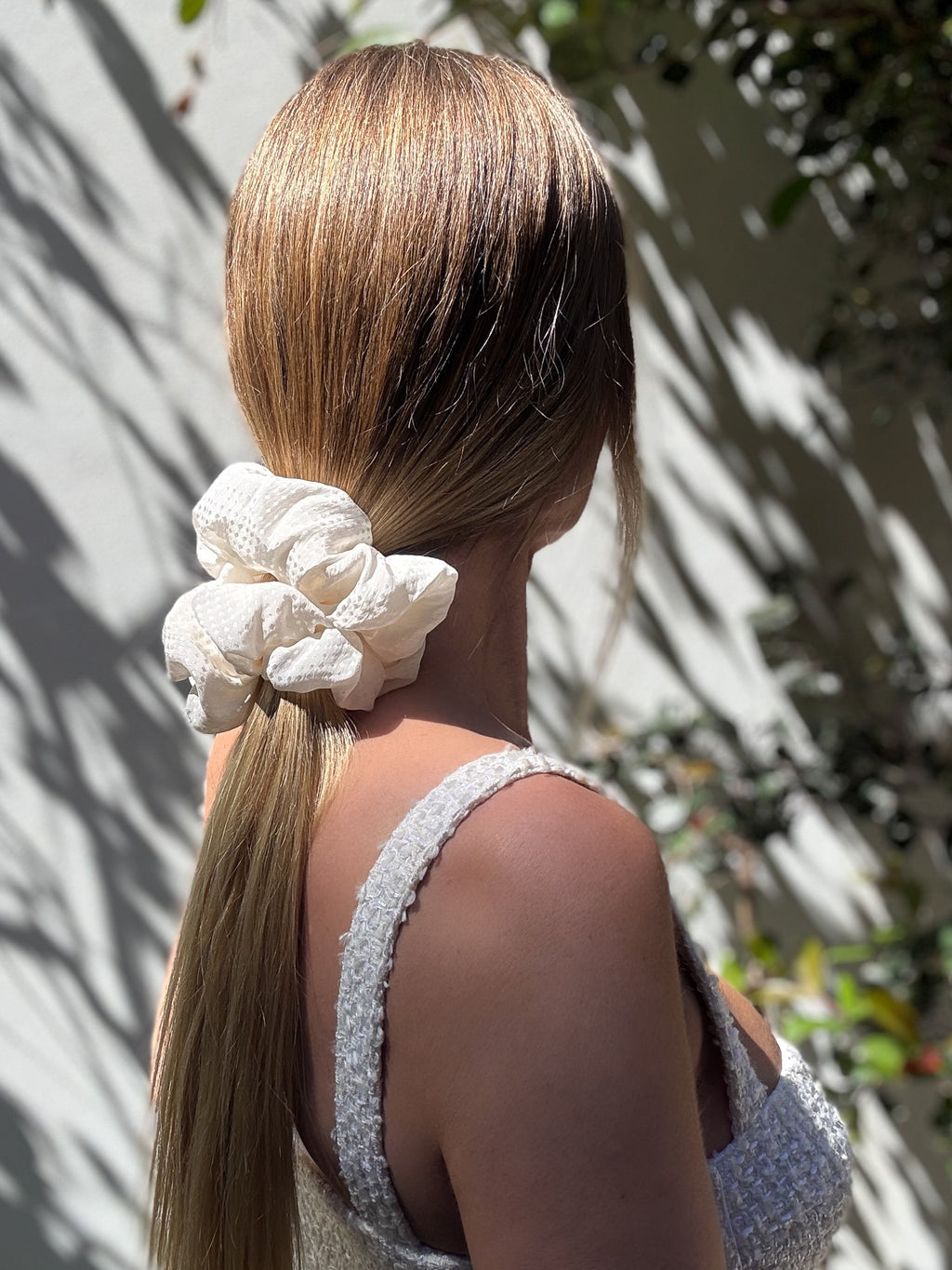 Pearl Reverie — Oversized Pure Silk Scrunchie