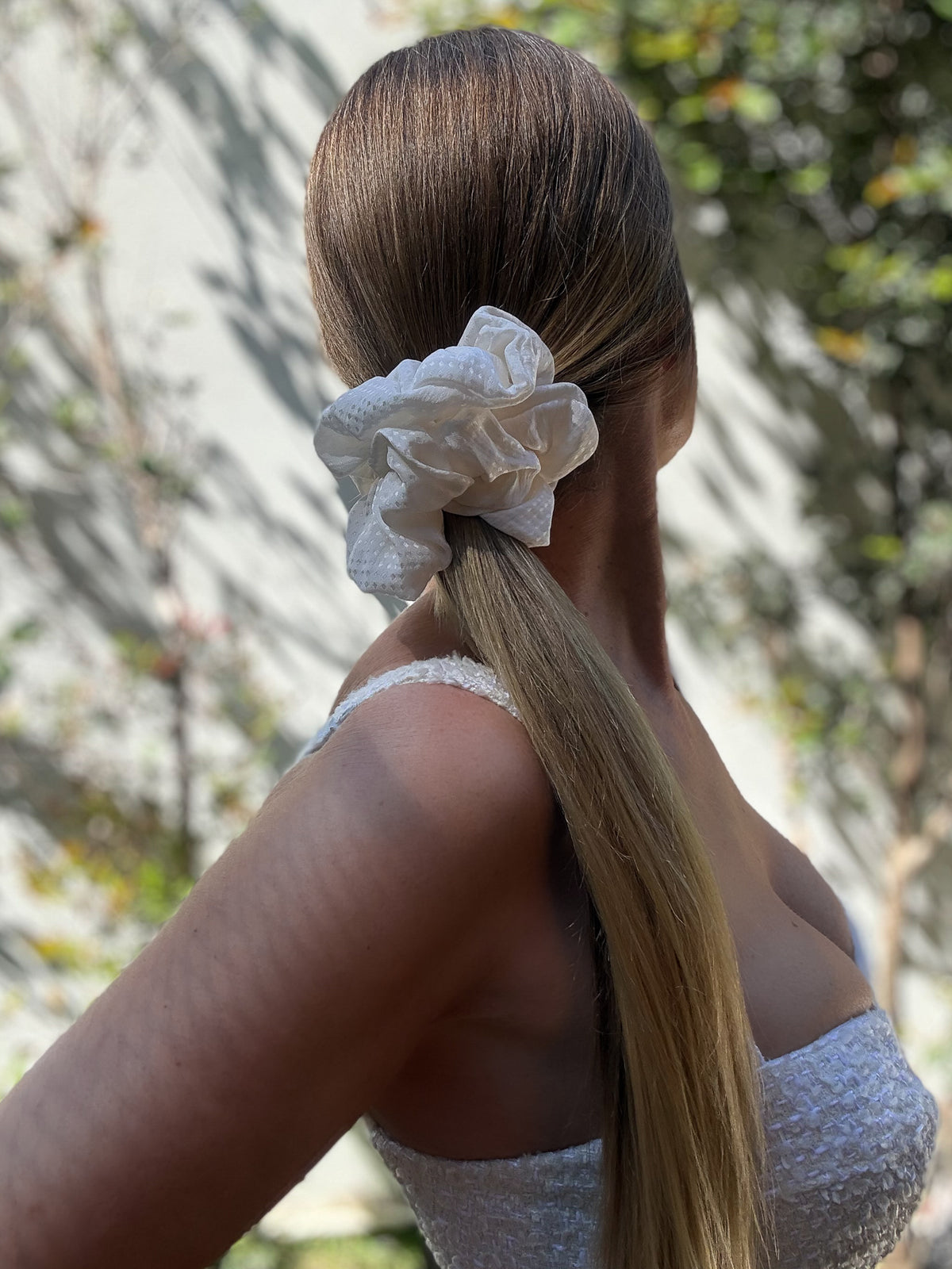 Pearl Reverie — Oversized Pure Silk Scrunchie