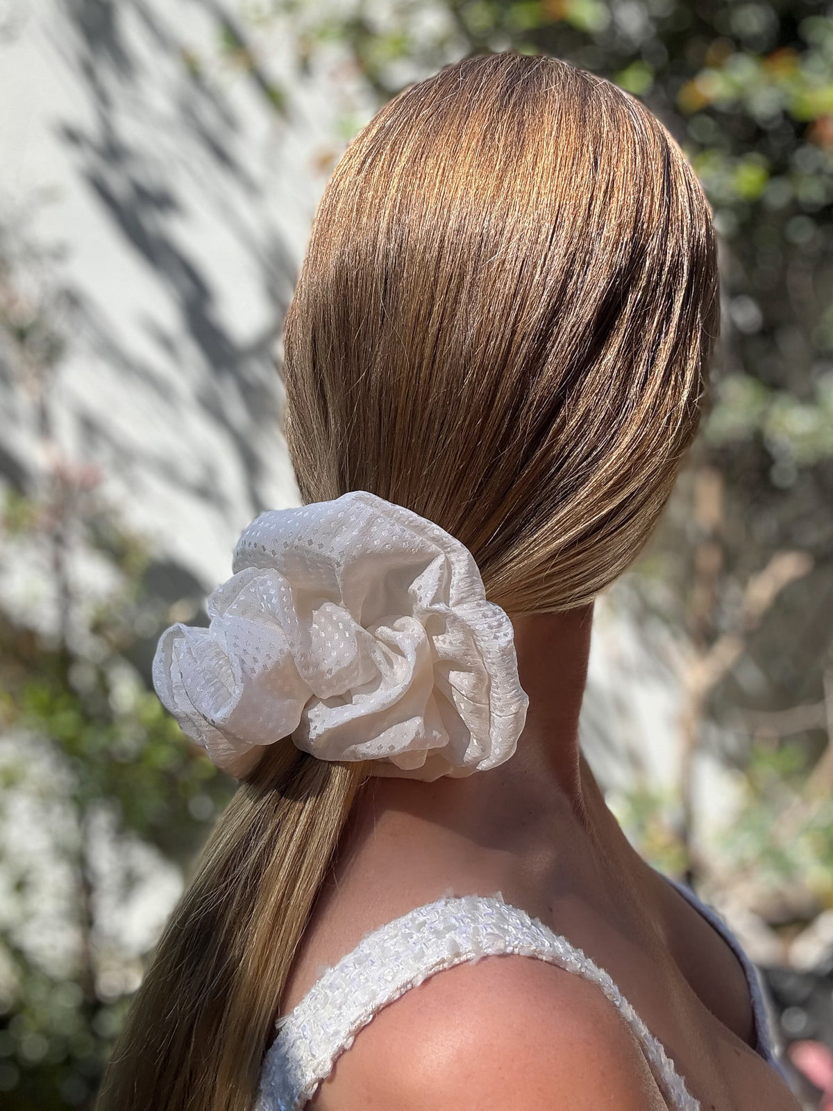 Pearl Reverie — Oversized Pure Silk Scrunchie