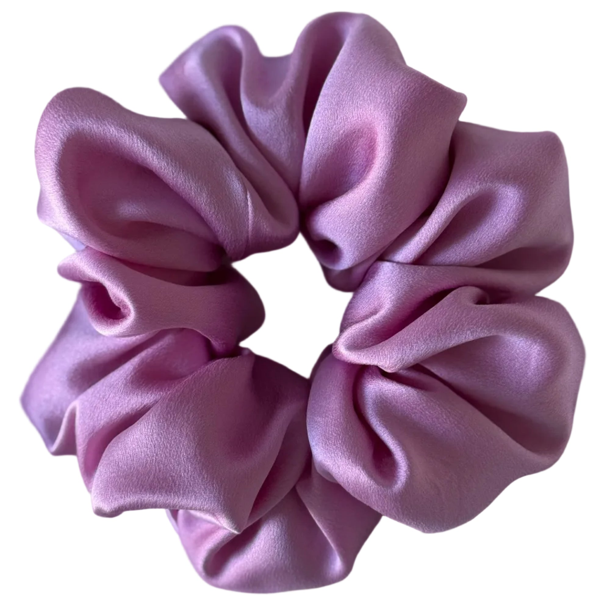 Pink scrunchie on a white background