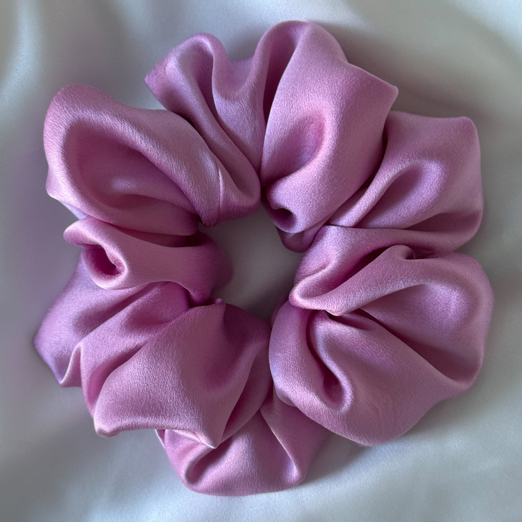 Pure Silk scrunchie on a white background