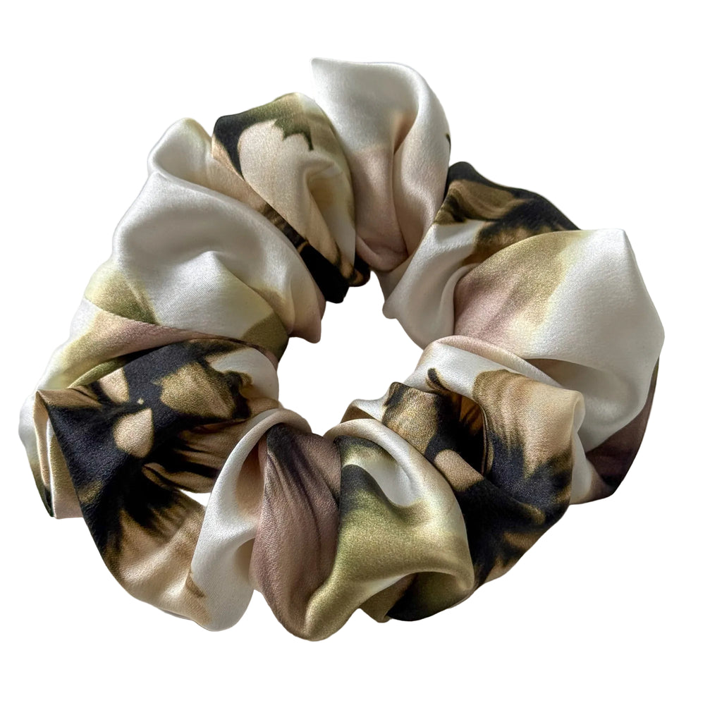Multicolored scrunchie on a white background