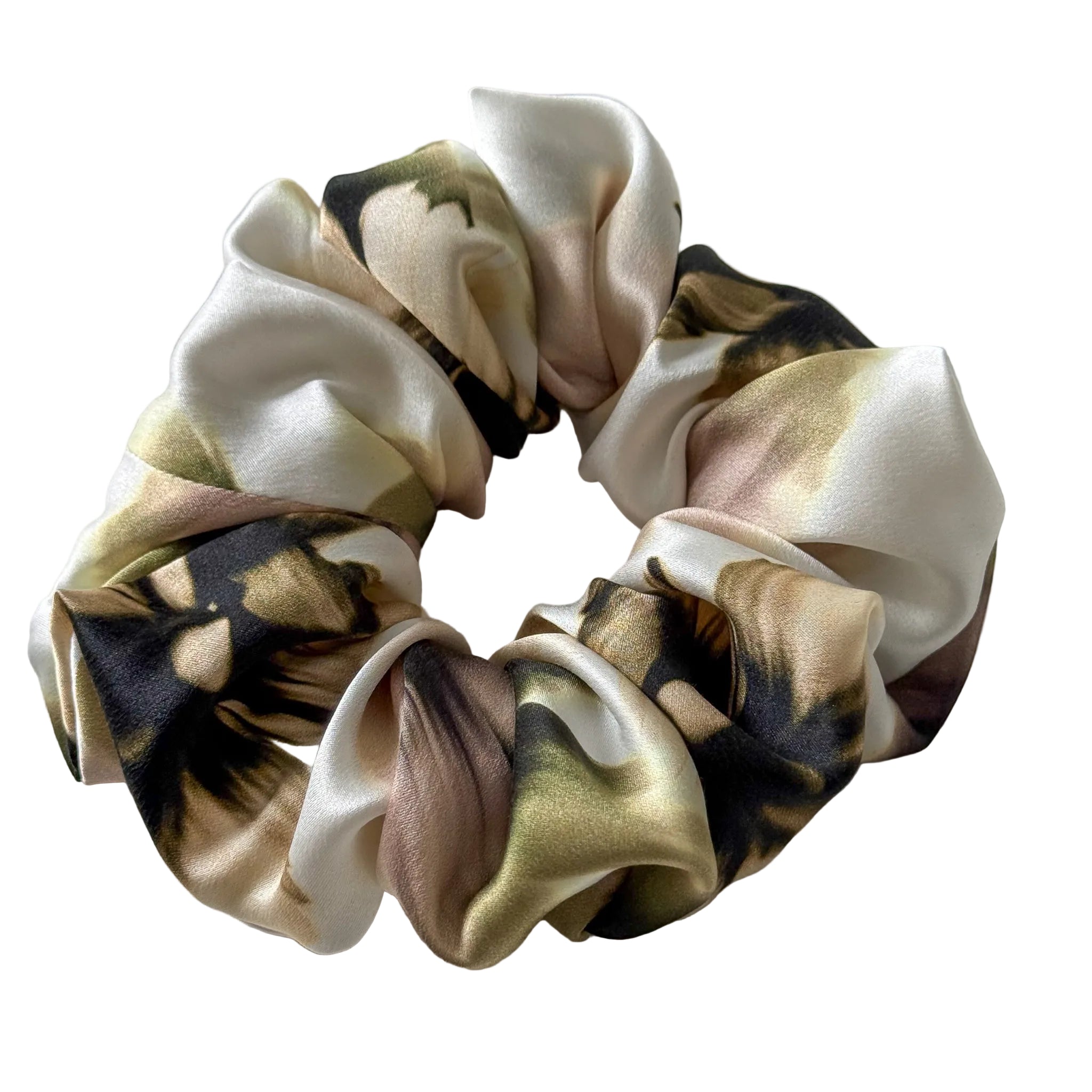 Multicolored scrunchie on a white background
