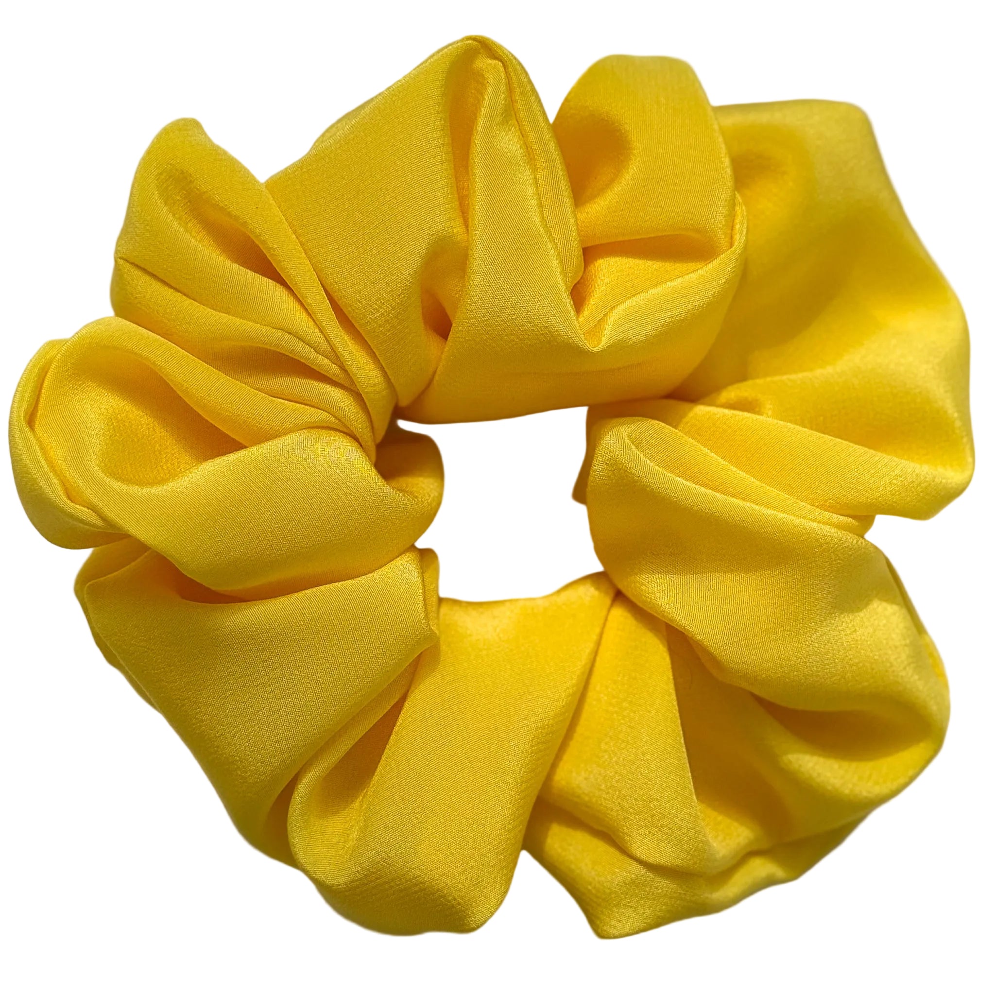 Yellow scrunchie on a white background