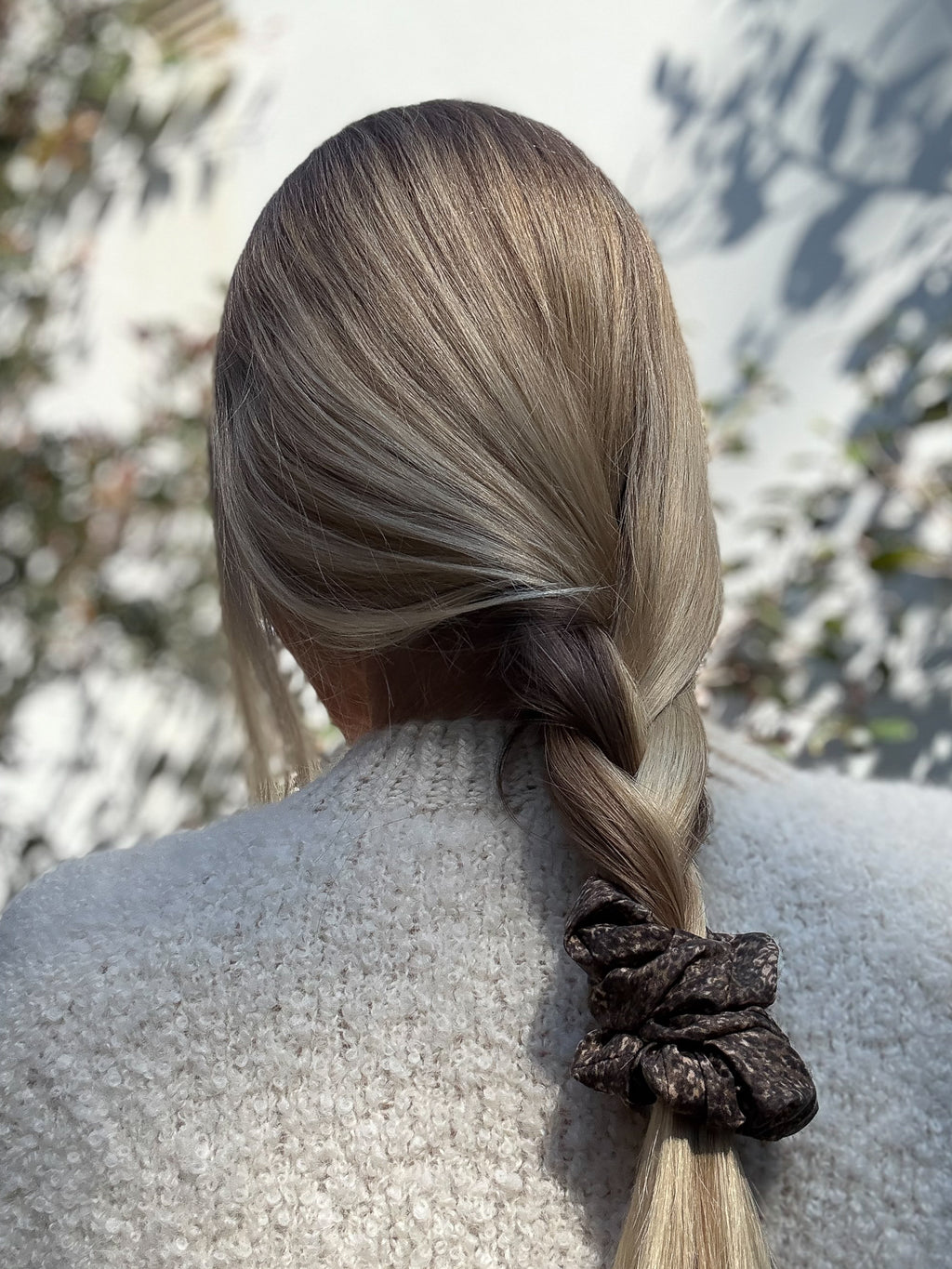 Classic 100% Silk Scrunchie - Brown Snake Print