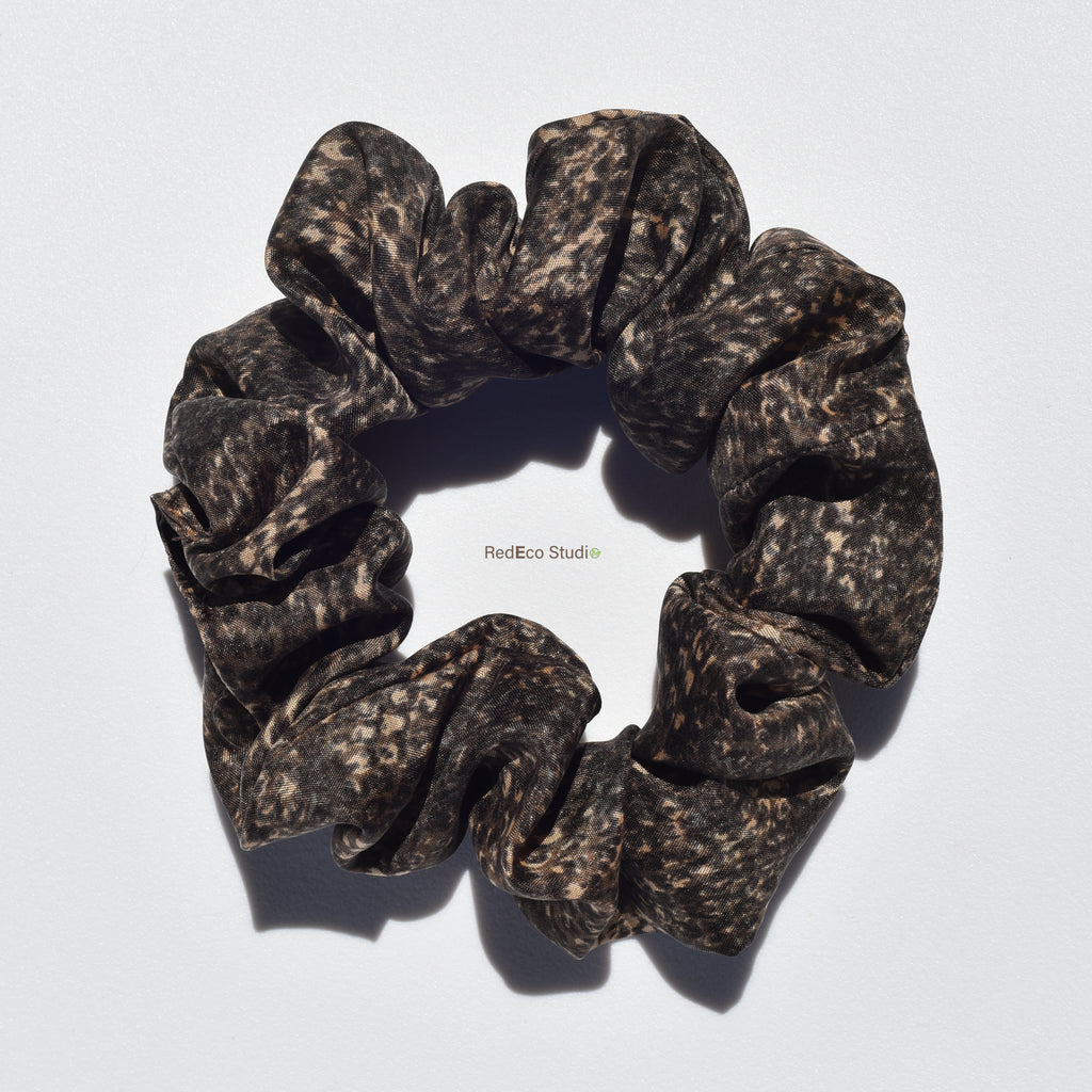 Classic 100% Silk Scrunchie - Brown Snake Print