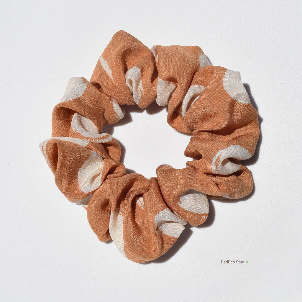 Classic 100% Silk Scrunchie - Spots all over