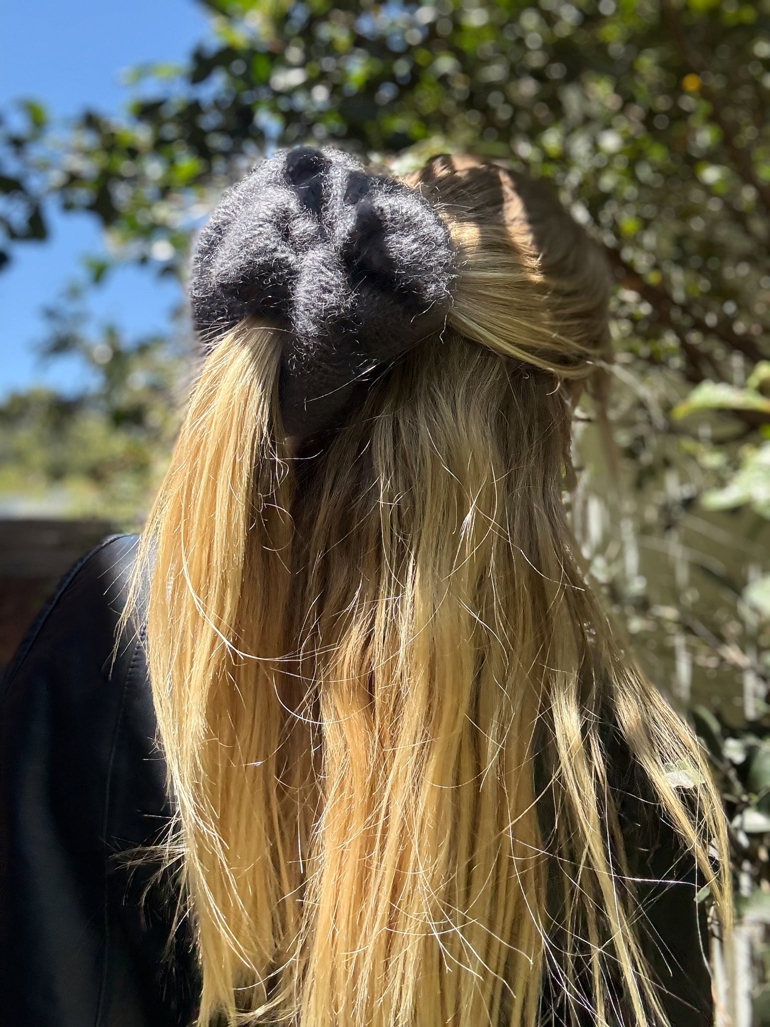 Oversized XL Hand Knitted Silk Mohair Scrunchie - Dark Grey