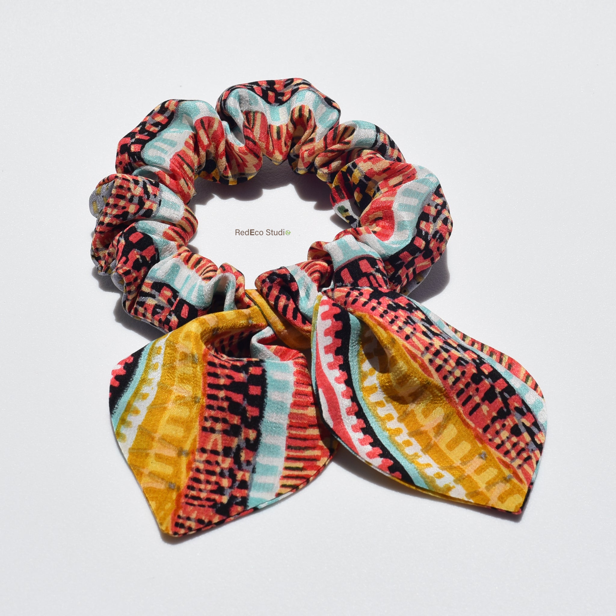 Mini 100% Silk Bow Scrunchie - Festival Vibes