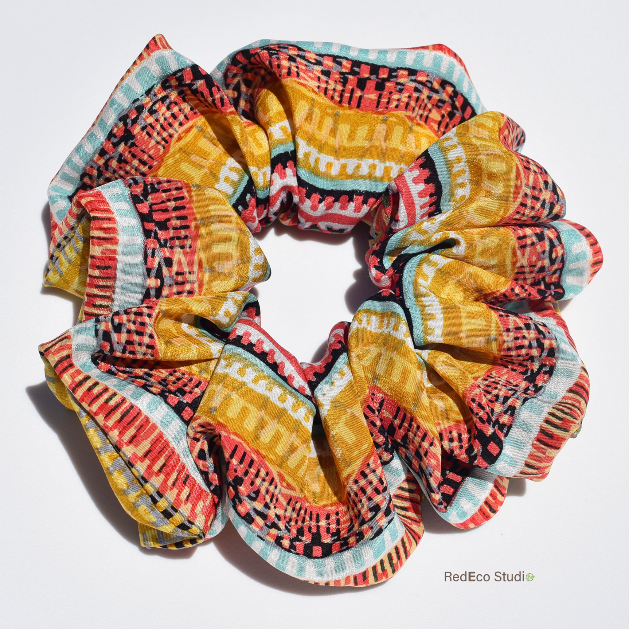 Oversized 100% Silk Scrunchie - Festival Vibes