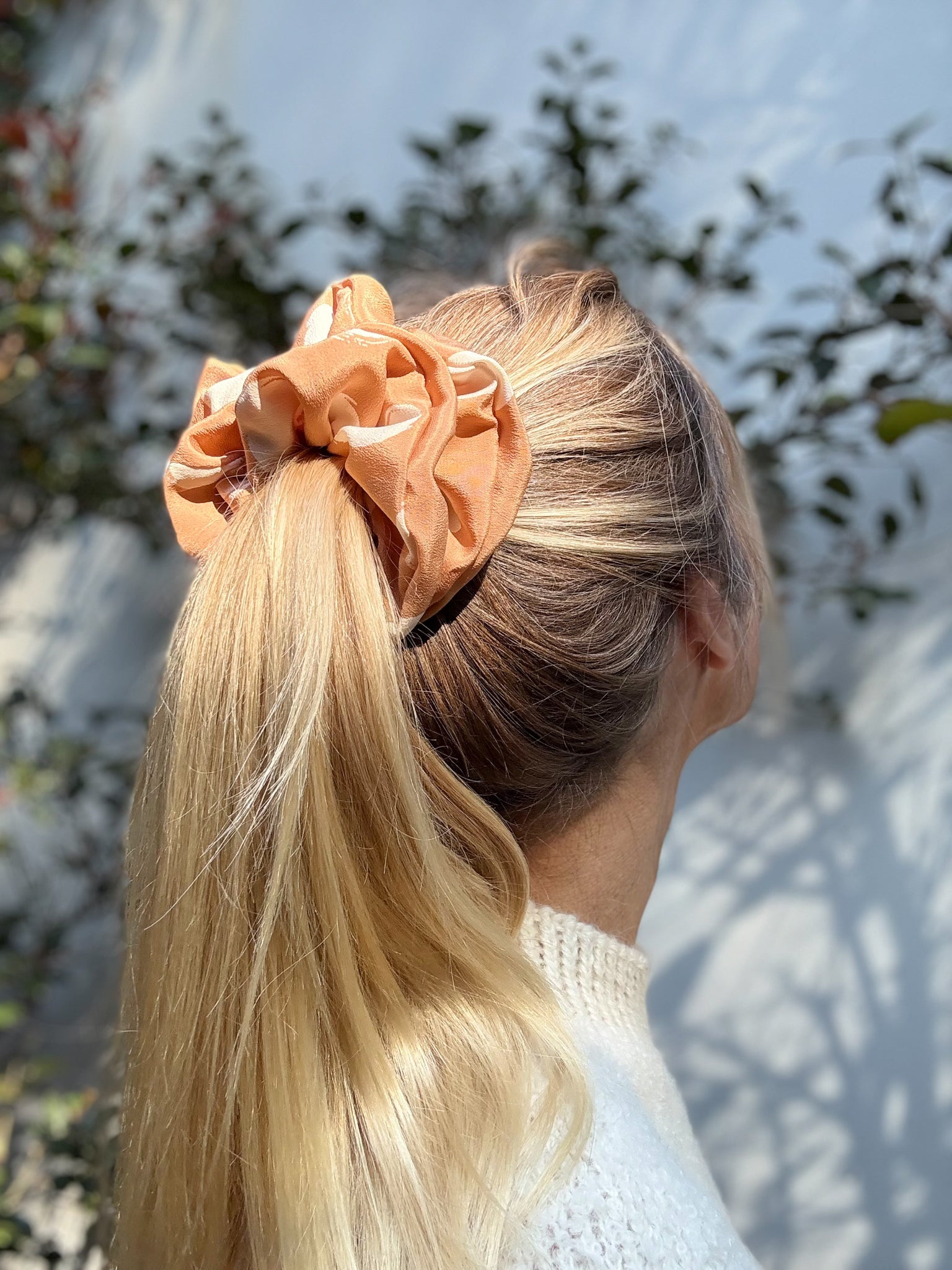 Oversized 100% Silk Scrunchie - Spots all over