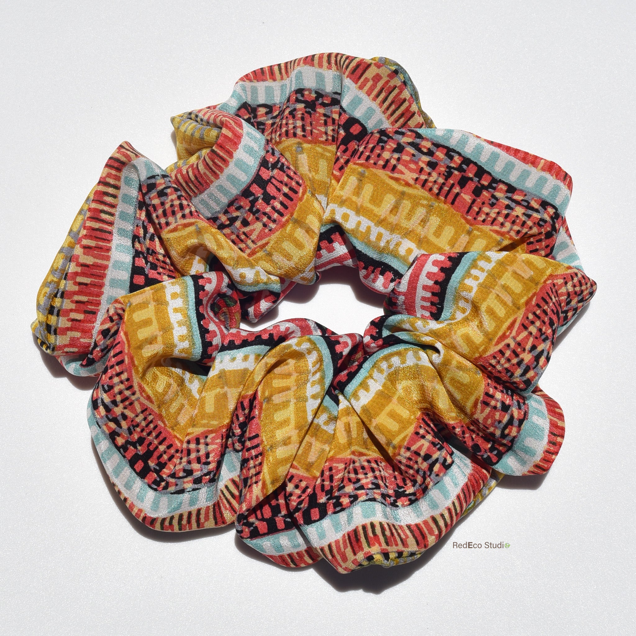Oversized 100% Silk Scrunchie - Festival Vibes