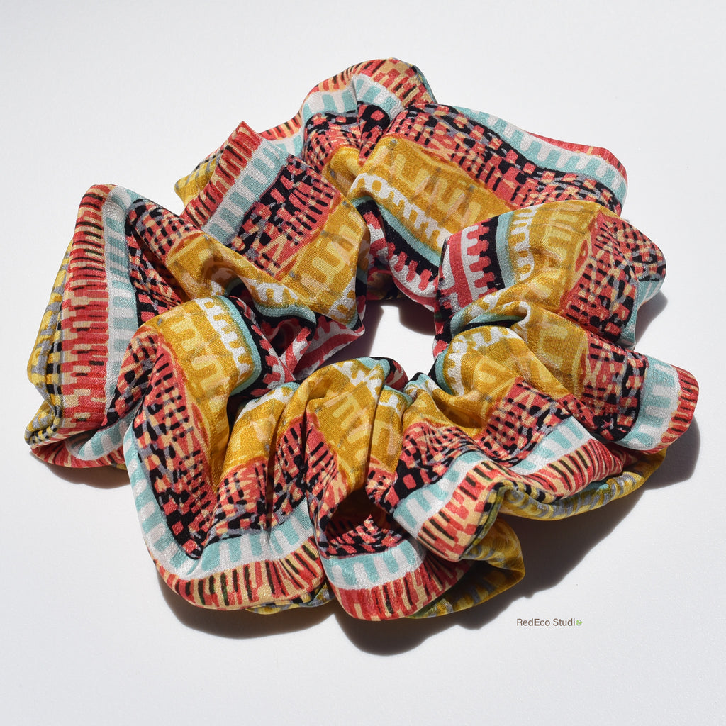 Oversized 100% Silk Scrunchie - Festival Vibes