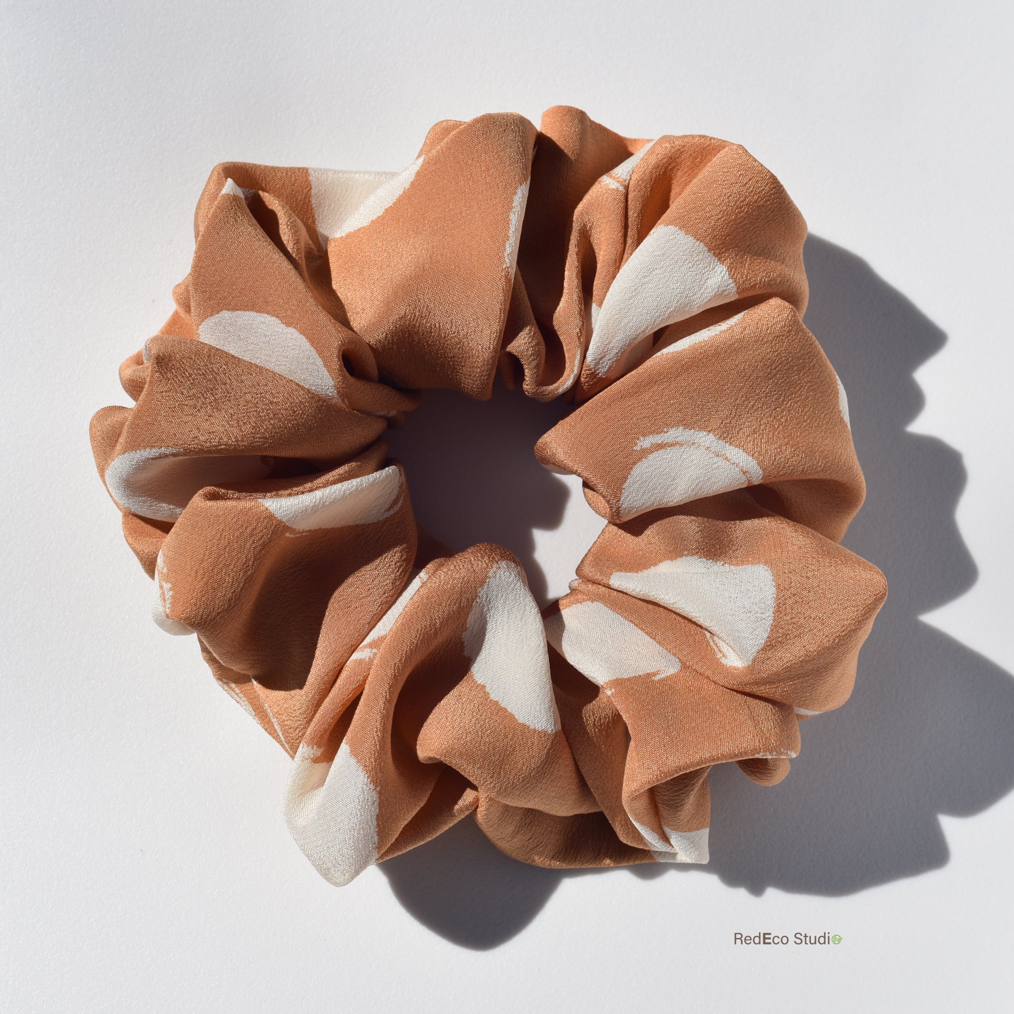 Oversized 100% Silk Scrunchie - Spots all over