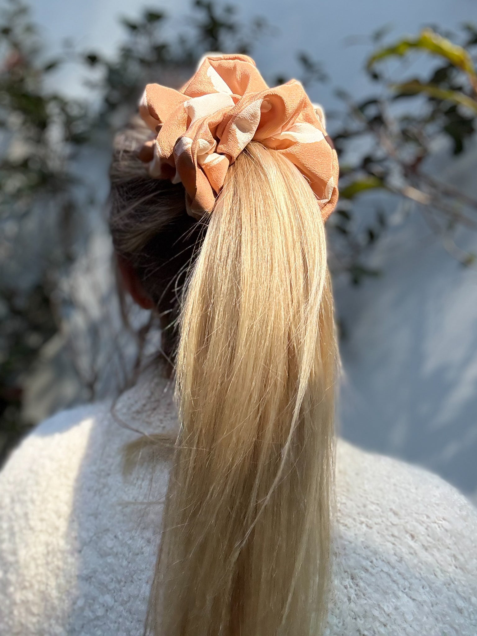 Oversized 100% Silk Scrunchie - Spots all over