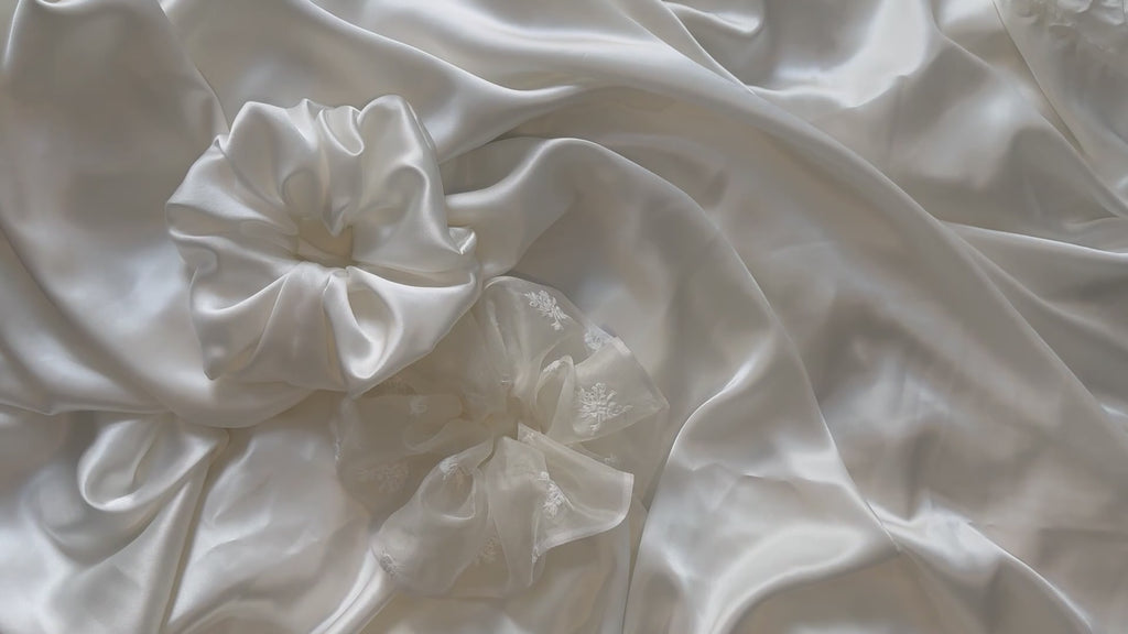 Ivory Luxe — Statement Silk Scrunchie